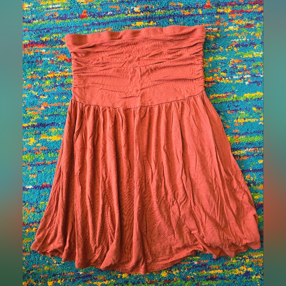 Mossimo Strapless Tube top With Flowy Botto‎ Rust Color Size MD